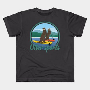 Otter sports emblem pun Kids T-Shirt